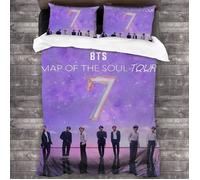 BTS Kpop Parure de lit , South Corean Bangtan Boys Jimin Suga Jin Taehyung V Jung kook Housse de couette 2 taies 140x200cm[1979]