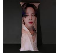 BTS Merchandise Oreiller de corps rempli de fibre de polyester Kpop Jimin V Suga Jung Kook Photos numériques P 45 cm x 45 cm