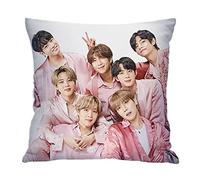 BTS Merchandising BTS Bangtan Boys Coussin carré doux Kpop BTS membre de l'équipe de mode Photo impression Coussin d'intérieur de 45 cm x 45 cm