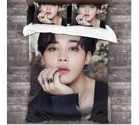 BTS Parure de lit BTS pour enfants et adolescents Multicolore 3 pièces Jung Kook.Jin.Min Yoon Gi.J-Hope 135x200[660]