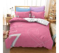 Bts Parure De Lit, En Microfibre, Dot¿¿E De Fermeture ¿¿Clair, Motif Du Groupe Bangtan, Compos¿¿E De Housse De Couette Et De Taie D'oreiller (, K