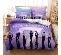 Bts Parure De Lit, En Microfibre, Dot¿¿E De Fermeture ¿¿Clair, Motif Du Groupe Bangtan, Compos¿¿E De Housse De Couette Et De Taie D'oreiller (, D