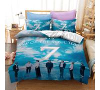 Bts Parure De Lit, En Microfibre, Dot¿¿E De Fermeture ¿¿Clair, Motif Du Groupe Bangtan, Compos¿¿E De Housse De Couette Et De Taie D'oreiller (, S