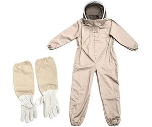 BTSEURY Combinaison d'apiculture, cagoule muqueuse, chapeau, vêtements de pour tout le corps, veste et pantalon, outils de costume d'abeille, taille XL, voile rond en coton
