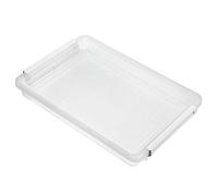 BTSKY Boîte de rangement empilable transparente A4 Plus en plastique PP transparent avec boucle, fournitures de bureau, accessoires de bureau, étui de protection de dossier, étui de projet portable