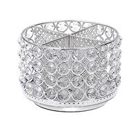 BTSKY Crystal Organiseur de bureau rotatif à 360 degrés avec 4 compartiments, support de pinceaux de maquillage en métal pailleté, élégant caddie de rangement pour décoration d'intérieur, cadeau pour