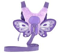 BTSKY Harnais de marche en peluche pour bébé avec rêne de sécurité - Harnais anti-perte pour enfants - Violet