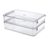BTSKY Lot de 2 boîtes de rangement empilables en plastique transparent pour documents de 21,6 x 33 cm, boîte de rangement en plastique pour documents de bureau