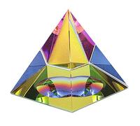 BTSKY - Pyramide en cristal irisé avec boîte cadeau couleurs de l'arc-en-ciel - Décoration pour la maison, le bureau, 3.9inch