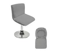 BTSKY Tabouret de Bar Gris avec Housse de Dossier Extensible pour Chaise de Salle à Manger Courte pivotante