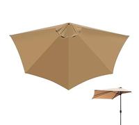 Btstil Demi-parasol de rechange, 5 baleines semi-circulaires, housse de rechange pour parasol, pour appartement, véranda, maison de ville, kaki, 2,7 meter
