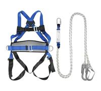 Btstil Harnais de sécurité anti-chute - 5 points - Avec corde de sécurité - Tampon pour l'extérieur, l'escalade des arbres, l'alpinisme, les services d'urgence (bleu)