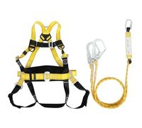 Btstil Kit de ceinture de sécurité anti-chute avec protection contre les chutes, harnais de sécurité à 5 points, corde de sécurité avec tampon et anneau en D réglable, 2 crochets