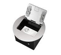 Btstil Prise encastrable pour réservoir de sol - Prise encastrable en acier inoxydable avec couvercle - Boîte encastrée étanche avec 1 Schuko pour sol, table, plan de travail (AC)