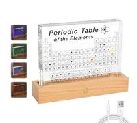 Btstil Tableau périodique avec éléments réels - Tableau périodique en acrylique de 83 éléments - Échantillons - Tableau périodique - Cadeau pour élèves, enseignants, étudiants, artisanat, décoration