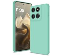 Btstring Coque pour Motorola Edge 60 Pro Case, Silicone Étui Souple avec Protection de Caméra, Cover Mince Antichoc avec Microfibre Douce Anti-Rayures, Vert Menthe