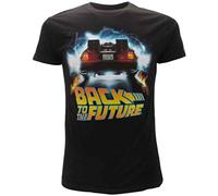 BTTF Retour vers Le Futur T-Shirt Noir Delorean Outatime Original Officiel Back to The Future