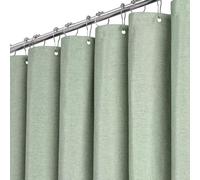BTTN Rideau de douche en tissu 120 x 200 cm Aspect lin Vert sauge