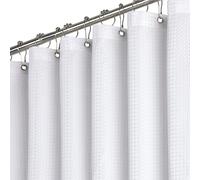 BTTN Rideau de douche gaufré 100x200 cm, Rideau de douche anti-moisissure léger imperméable en tissu textile avec 6 crochets, Rideau de douche moderne et décoratif en polyester lavable pour salle de