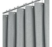 BTTN Rideau de Douche Gris 180x200 cm, Texture Lin, Anti-moisissure et Lavable, 12 Crochets Inclus, Moderne et Luxueux, Imperméable avec Ourlet lesté, Polyester décoratif pour Salle de Bain