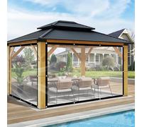 BTTO Bâche Transparente Exterieur avec Oeillets Imperméable, Bache de Protection Extérieur Rideaux Anti-Déchirure, Peut Résister au Vent Fort, pour Serre de Jardin Balcon Poulailler, 2x2M