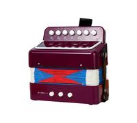 Btuty Accordéon à 7 touches à 2 basses Instrument de musique en matériau ABS pour débutants Cadeau de Noël Accordéon à boutons léger Coordination œil-main Performance sur scène