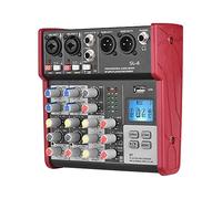 Btuty Console de mixage 4 canaux EQ à 2 bandes, alimentation fantôme intégrée 48V. Prend en charge la connexion BT, lecteur MP3, USB pour enregistrer DJ Network Live Broadcast Karaoke