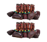 Btuty Hochet en Graines Africaines, Bracelet en Coquille de Noix Naturelle, Shaker D'instruments de Musique Faits à la Main, Compagnon Percussion à Résonance Naturelle, Relaxant,