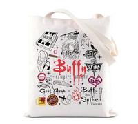BTVS Sac fourre-tout inspiré de Buffy the Vampire Slayer Sac à bandoulière pour les fans de l'émission télévisée des années 90, Sac fourre-tout Buffy, 32*37CM