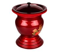 BTWYU Bouteille d'urine,Urinoir pour Hommes Crachoir en métal for Femme avec Couvercle, urinoir Portable for Mariage, Bassin for Personnes âgées(Red+Cushion+lid)