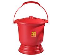 BTWYU Bouteille d'urine,Urinoir pour Hommes Pots de Chambre for Femmes avec Couvercle, crachoir, Bassin de lit épais avec poignée, Seau à Urine Portable for Mariage, Pot de mariée(Red a)