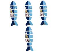 BTWYU Crochets muraux Lot de 4 petits crochets à poisson for porte-manteau nautique, crochets muraux nautiques
