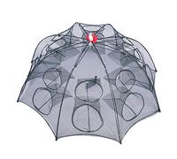 BTWYU Filet de pêche,Matériel de pêche Filet de pêche Parapluie Automatique 4 à 16 Trous, Cage à crevettes, piège à crabes Pliable en Nylon, Filet de pêche Pliable(8 Sides 16 Holes)