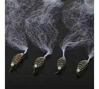 BTWYU Filet de pêche,Matériel de pêche Lot de 4 Filets de pêche durables en cuivre avec Perles Lumineuses for la pêche de Nuit.(Size 8)
