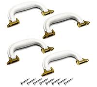 BTWYU Poignée de Bagage, Remplacement Lot de 4 poignées de Bagage en Plastique de 13 cm x 14 cm (L x l), de Remplacement, for Valise, boîte, Ton Blanc