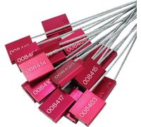 BTWYU Scellé Plastique, étiquettes numérotées Scellés de sécurité numérotés, scellés en Fil d'acier inviolables, scellés de Camion, étiquettes de sécurité autobloquantes jetables(Red)