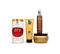 BTX Capillaire Onix Professionnel + Shampoing Sans Sulfates 250ml + Masque Nourrissant 500ml + Soin Keragold Offert - Réparation Cheveux Abîmés, Brillance, Discipline & Douceur (ONIX+ pack AB)