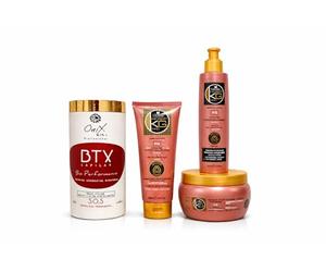 BTX Capillaire Onix Professionnel + Shampoing Sans Sulfates 250ml + Masque Nourrissant 500ml + Soin Keragold Offert - Réparation Cheveux Abîmés, Brillance, Discipline & Douceur (ONIX + pack FB)