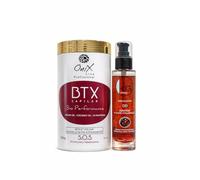 BTX Capillaire Professionnel 1kg Onix Liss + Sérum Kératine Keragold Offert - Soin Réparateur Cheveux Abîmés, Brillance, Nutrition Intense, Effet Lissant, Sans Sulfates