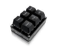 BTXETUEL Copier Coller Recherche Enregistrer Cut All Clavier à 6 touches Clavier OSU à une main Clavier Macro Mécanique Programmable pour le travail et les jeux (Noir)