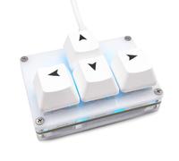 BTXETUEL Mini clavier de jeu mécanique WASD à 4 touches, clavier de jeu mécanique programmable USB-C personnalisé pour le travail ou les jeux vidéo (blanc, touches flèches 1)