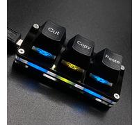 BTXETUEL Mini clavier mécanique de jeu à 3 touches avec touches Ctrl X C V, programmable pour le travail et les jeux (noir)