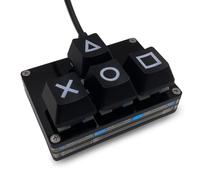 BTXETUEL Mini clavier WASD à 4 touches fléchées pour clavier de jeu mécanique à une main programmable, USB-C personnalisé pour le travail ou les jeux (noir, touches X-B)