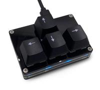 BTXETUEL Mini clavier WASD à 4 touches, touches fléchées, clavier de jeu mécanique à une main, programmable, USB-C personnalisé, pour le travail ou les jeux (noir, touches fléchées 2)