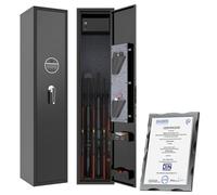 BTYJLEBE Armoire à armes 5 Coffre-fort pour armes longues 【Norme DIN EN 1090-1】Coffres-forts pour armes en tôle d'acier Coffre à munitions verrouillable séparément Support d'armes avec serrure à code