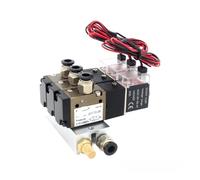 BTYKUYOO Électrovanne normalement fermée 3V110-06-NC, Bloc de Stations avec Silencieux, Base Montage, collecteur, 3 Ports, 12 V CC, 24 CA, 110, 220, 1 pièce(Ac220v 8mm Fittings,4 Stations)