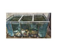 BTYQKZVPM Bassin à Poissons Pliable d'intérieur, Panneau de visualisation Cadre en Acier Toile PVC Clair réservoir d'élevage Poissons extérieur(Transparent,100x70x61cm)