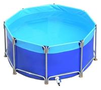 BTYQKZVPM Bassin à Poissons Pliable d'intérieur, Toile Durable Hors Sol Fishpond Koi, Piscine for Enfants, GardenFarm(1.5x0.8m)