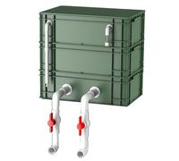 BTYQKZVPM Boîte de Filtration pour Aquarium et Bassin, Filtre Externe for Aquarium à 2/3 Niveaux, Rouge, Plusieurs Tailles, sans Pompe ni média filtrant(15.75x11.81x19.69in/40x30x50CM)