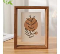 BTYQKZVPM Cadre Photo pour la Maison et la décoration Murale Cadre décoratif Flottant en Acrylique Double Face for Cartes Postales(Beech Color,7 inches)
